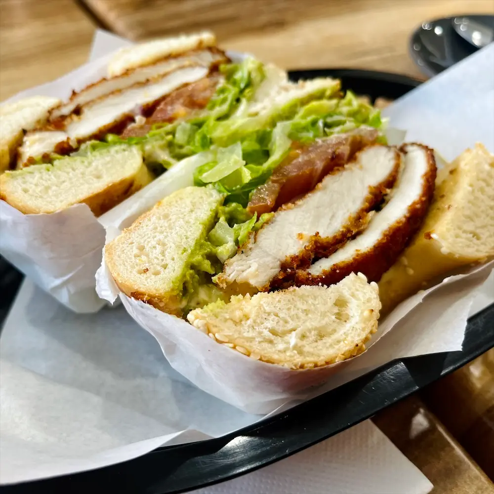 Crumbed Chicken And Avocado Bagel