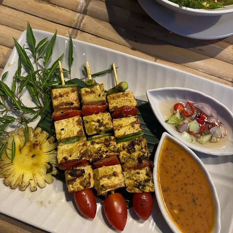 Grilled Tofu With Peanut Saté